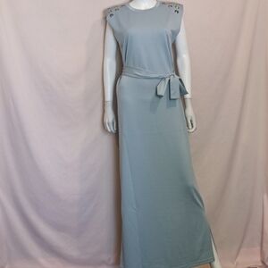 Pantora Bridal Light Blue Teresa Maxi Bridesmaid Dress with Grommet Detail Small
